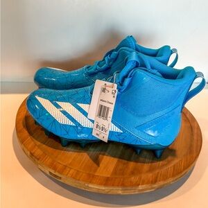 Adidas Men's Blue Cleats with White Stripes